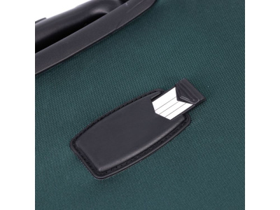 Чемодан TORBER СЕЙД, тёмно-зелёный, нейлон 600D, 36,5 х 19 х 54 см, 32 л , размер S