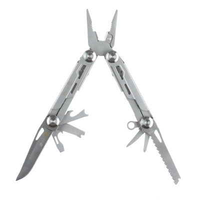 Мультитул Stinger, 104x45 мм, 12 функций, сталь, серебристый, в комплекте нейлоновый чехол