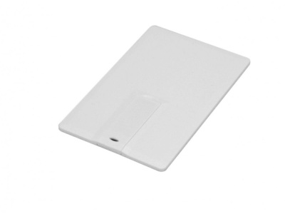 Флешка в виде пластиковой  карты c удобным откидным механизмом, 64 Гб, белый , размер 64ГБ