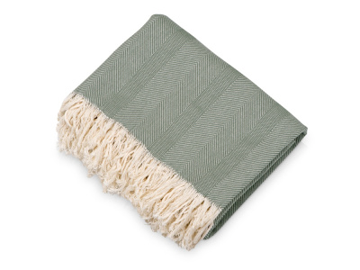 Подарочный набор с пледом, свечой и диффузором, оливковый