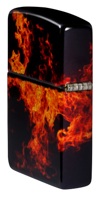Зажигалка ZIPPO Fusion Inferno Design с покрытием 540 Tumbled Brass, латунь/сталь, разноцветная, 38x13x57 мм