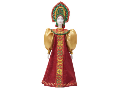 Подарочный набор: кукла фарфоровая, мед, красный