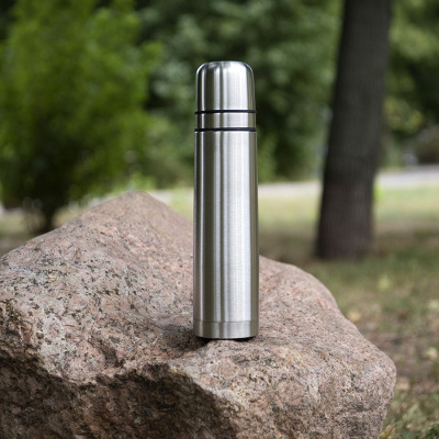 Термос с двумя кружками; D=8 см; H=34,2 см; 1000 мл; металл