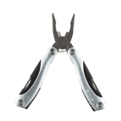 Мультитул Stinger, 100x50 мм, 15 функций, сталь/алюминий/пластик, серебристый, в нейлоновом чехле