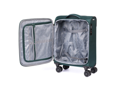 Чемодан TORBER СЕЙД, тёмно-зелёный, нейлон 600D, 36,5 х 19 х 54 см, 32 л , размер S