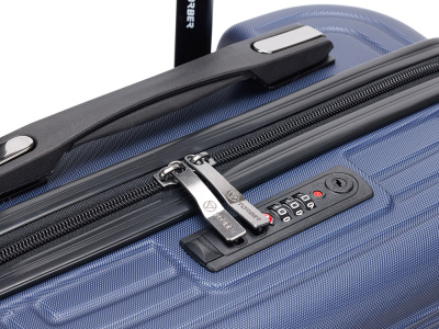 Чемодан TORBER ОНЕГА, синий, ABS-пластик, 59,5 х 39,5 х 24 см, 46 л , размер S