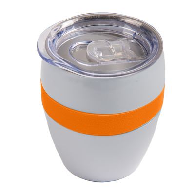 Термокружка LINE, белый/оранжевый, сталь, 300 мл