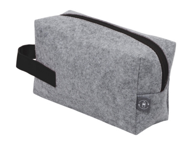 Органайзер для электроники и проводов Felt из RPET-фетра с ручкой, серый с черным
