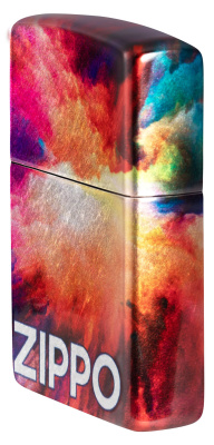 Зажигалка ZIPPO Tie Dye с покрытием 540 Tumbled Chrome, латунь/сталь, разноцветная, 38x13x57 мм