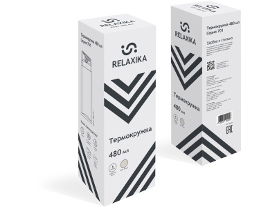 Термокружка Relaxika 701 (0,48 литра), белая (без лого) , размер 480