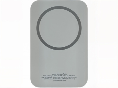 Магнитный беспроводной внешний аккумулятор MagnetIQ, 5000 mah, 10 W, серый Cool gray 7C