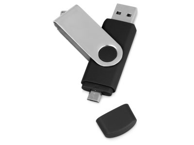 USB/micro USB-флешка 2.0 на 16 Гб Квебек OTG, черный , размер 16Gb