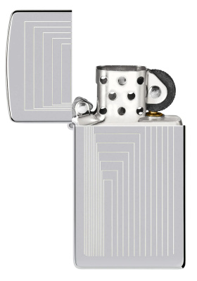 Зажигалка ZIPPO Slim® с покрытием High Polish Chrome, латунь/сталь, серебристая, 29x10x60 мм