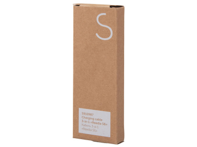 Кабель 3-в-1 с подсветкой лого Reedia S6, бамбук, черный