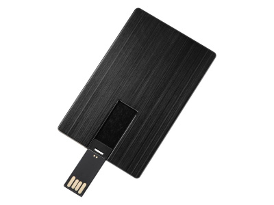 Флеш-карта USB 2.0 16 Gb в виде металлической карты Card Metal, черный , размер 16ГБ