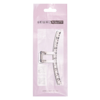 Заколка-краб для волос Dewal Beauty, цвет серый прозрачный