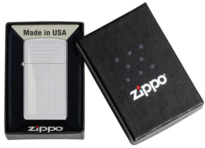 Зажигалка ZIPPO Slim® с покрытием High Polish Chrome, латунь/сталь, серебристая, 29x10x60 мм