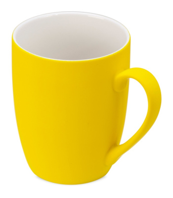 Подарочный набор с блокнотом С1, металлической ручкой и кружкой, желтый , размер гибкая обложка