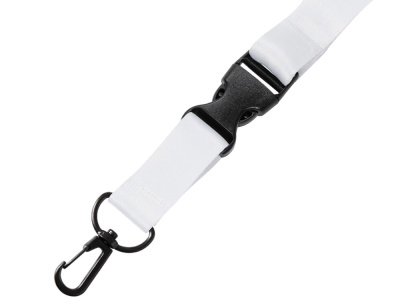 Ланъярд 2 см под сублимацию с карабином, межуровневым замком и замком обрыва, черный