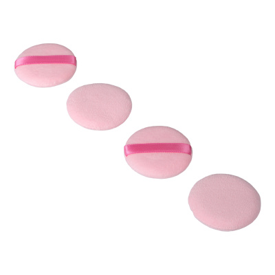 Пуховка Dewal Beauty для макияжа, розовая, 4шт.