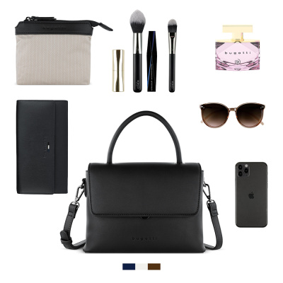 Сумка женская BUGATTI ИЛЬВА | ILVA, черная, полиуретан, 23х9х18,5 см