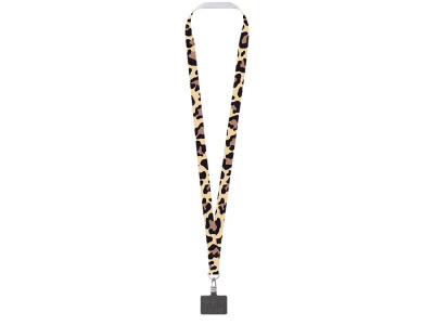 Ланъярд 2 см под сублимацию с трендовым карабином и большим держателем для телефона из ПЭ, серебристый