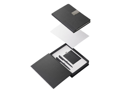 Подарочный набор Goethe с блокнотом А5, 2-мя ручками и картхолдером, черный