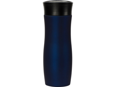 Вакуумная термокружка с кнопкой Streamline, Waterline, soft-touch, тубус, темно-синий
