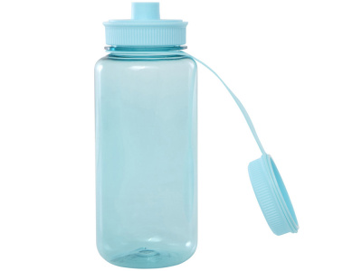Спортивная бутылка Ryder из переработанного ПЭТ-пластика объемом 900 мл с многофункциональной крышкой, сертифицированная RCS - Бирюзовый