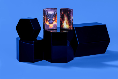 Зажигалка ZIPPO Glowing Dragon с покрытием Glow In The Dark Green, латунь/сталь, разноцветная, 38x13x57 мм