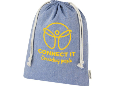 Большая подарочная сумка Pheebs объемом 4 л из хлопка плотностью 150 г/м2, синий , размер 4л