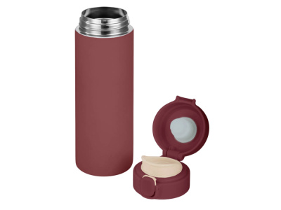 Вакуумная термокружка Waterline c кнопкой Guard, 400 мл, тубус, бургунди