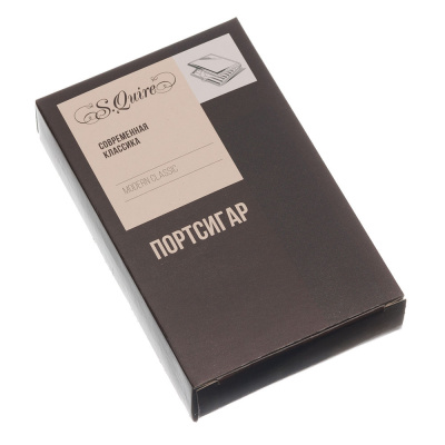 Портсигар S.Quire, нержавеющая сталь, искусственная кожа, песочный, 7,4х11,5х1,8 см
