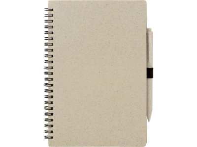 Блокнот А5 Toledo M, бежевый + ручка шариковая Pianta из пшеничной соломы, бежевый , размер A5