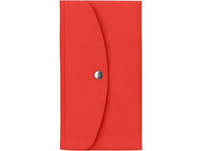 Органайзер для документов на кнопке с отделением для купюр и ручки, упаковка в индивидуальный пакет, красный/серый