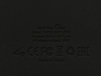 Многофункциональный коврик для мыши Multi Pad с беспроводной зарядкой и LCD экраном, 10 Вт, черный