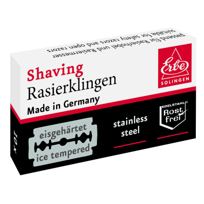 Лезвия для бритья ERBE «Tradition», нержавеющая сталь, (10 шт) в блистере