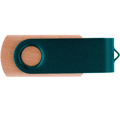 Флешка TWIST WOOD COLOR Светлое дерево с зеленым 4014.31.02.32ГБ3.0
