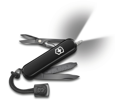 Нож-брелок VICTORINOX Signature Lite Onyx Black, 58 мм, 8 функций, чёрный