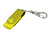 Флешка промо поворотный механизм, с однотонным металлическим клипом, 32 Гб, желтый , размер 32Gb