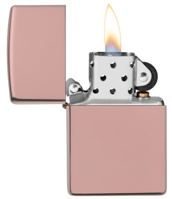Зажигалка ZIPPO Classic с покрытием High Polish Rose Gold, латунь/сталь, розовое золото, 38x13x57 мм