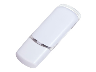 Флешка промо прямоугольной классической формы с цветными вставками, 32 Гб, белый , размер 32ГБ