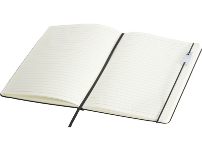 Набор Legato Elegance из блокнота формата А5 в твердой обложке и ручки-роллера, черный/белый