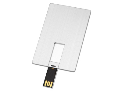 Флеш-карта USB 2.0 16 Gb в виде металлической карты Card Metal, серебристый , размер 16Gb