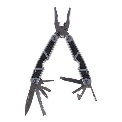 Мультитул Stinger, 115x45 мм, 10 функций, сталь/пластик, серебристо-чёрный, 12 насадок и нейлоновый чехол