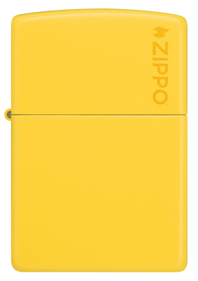 Зажигалка ZIPPO Logo с покрытием Sunflower, латунь/сталь, желтая, глянцевая, 38x13x57 мм