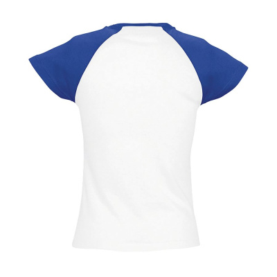 Футболка "Milky", белый с ярко-синим_S, 100% х/б, 150 г/м2