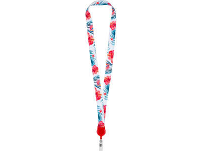 Ланъярд 2 см с ретрактором, красный