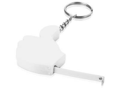 Брелок-рулетка, 1 м., белый , размер 1м