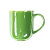 Кружка PERLA, зеленый с белым, 350мл, фарфор